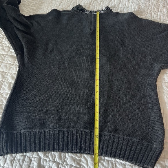 Vintage‎ Bonnie Bill Black Beaded Sweater Sz L Sequins Beads Whimsygoth Glam - Picture 8 of 9